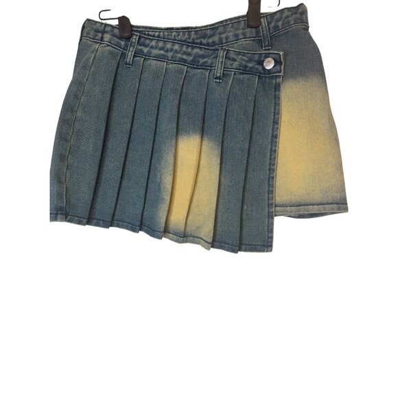 2/$30 NWT PrettyLittleThing 4 Denim Pleated Mini Skirt - Picture 12 of 16